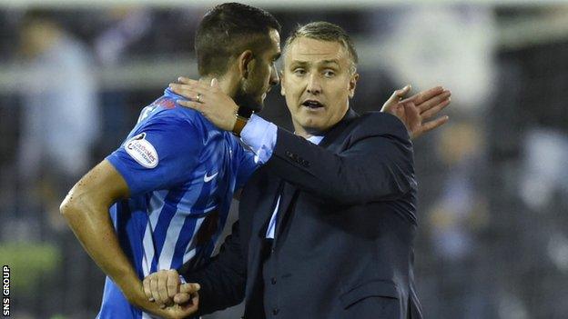 Kilmarnock manager Lee Clark with Gary Dicker