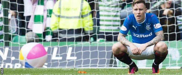 Barrie McKay looks dejected after Rangers' defeat