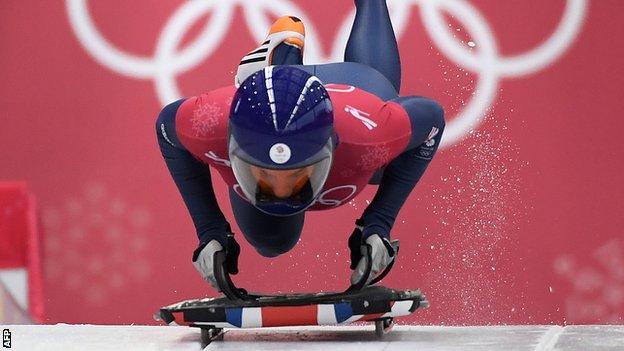 Laura Deas during training at the Pyeongchang Winter Olympics