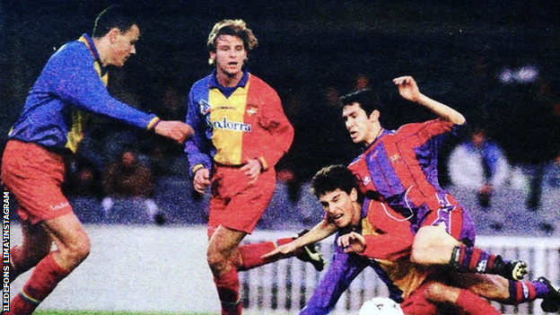 Lima in action for Andorra against Barcelona's B team in 1997