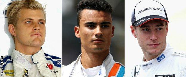 Marcus Ericsson Pascal Wehrlein and Stoffel Vandoorne