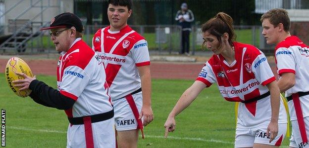 JP in action for St Helens' Learning Disability Super League side