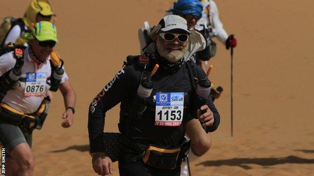 Jeff Smith's ultra-marathon running has included the Marathon des Sables across the Sahara