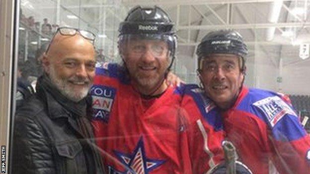 Jeff Smith, Ian Cooper and Steve Moria at an All-Star Challenge match at the Viola Arena