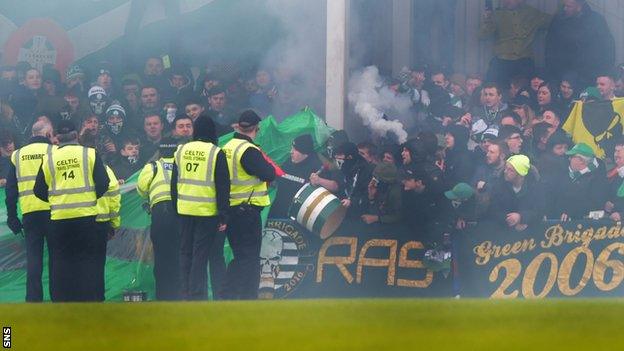 Stewards at Celtic's match against Stranraer