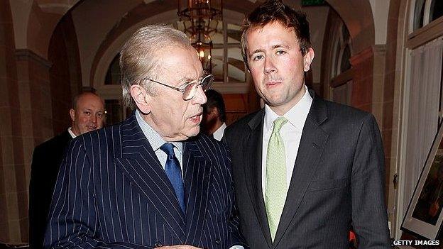 Sir David Frost and son Miles