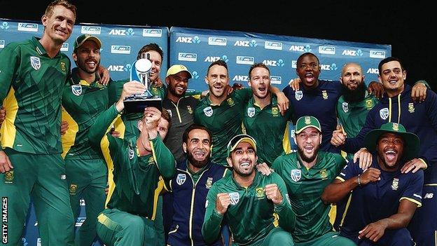 South Africa with the one-day series trophy