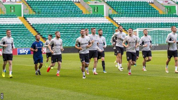 Linfield players training