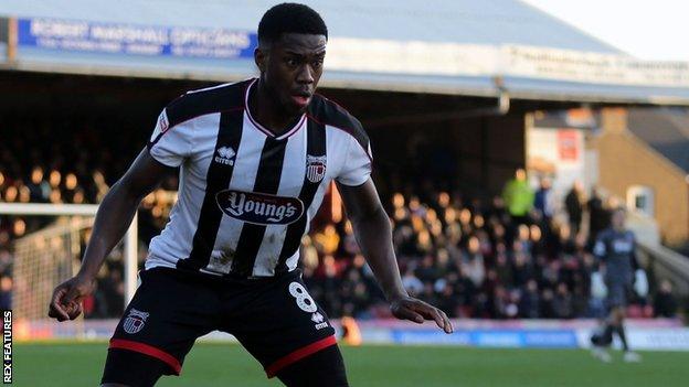 Mitch Rose in action for Grimsby Town