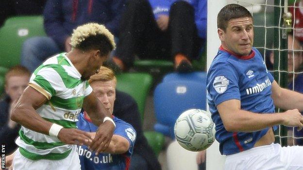 Scott Sinclair's header gave Celtic an early lead at Windsor Park