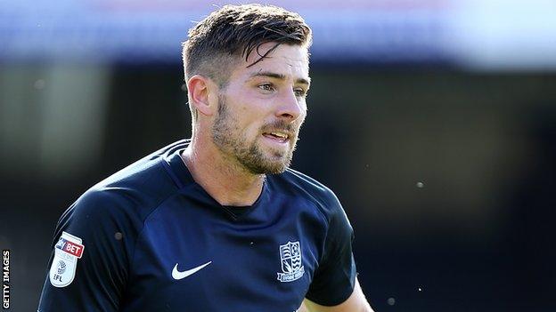 Southend defender Ryan Leonard watches on in the Shrimpers' game against Northampton in September 2017