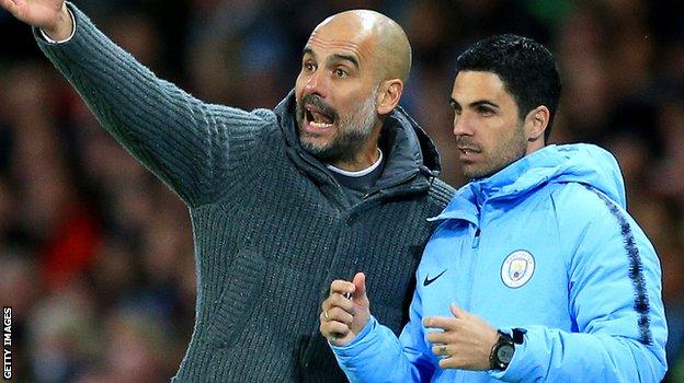 Pep Guardiola and Mikel Arteta