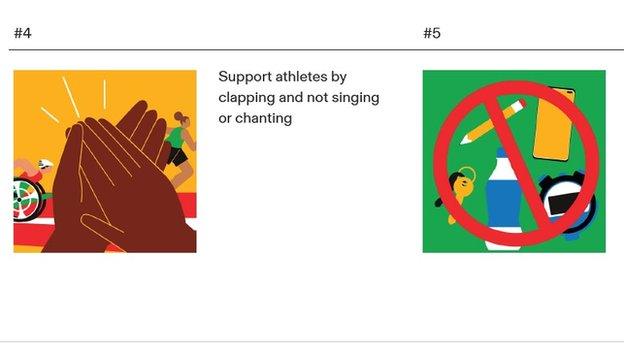 The playbook rules show clapping is encouraged versus singing and chanting