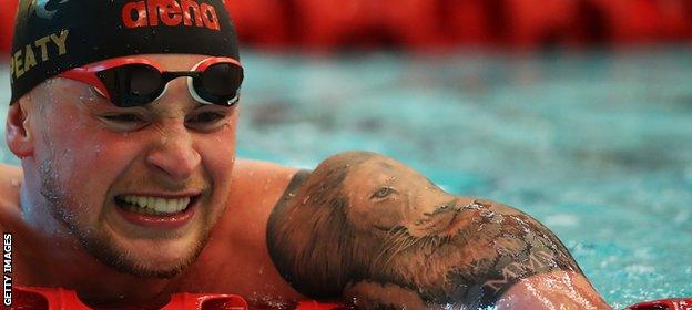 Adam Peaty in action at the 2018 British Championships