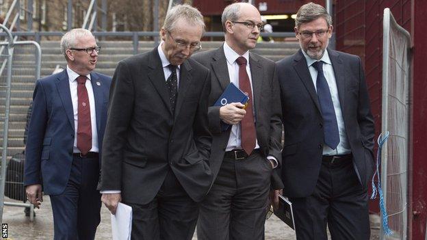 Hearts manager Craig Levein, right