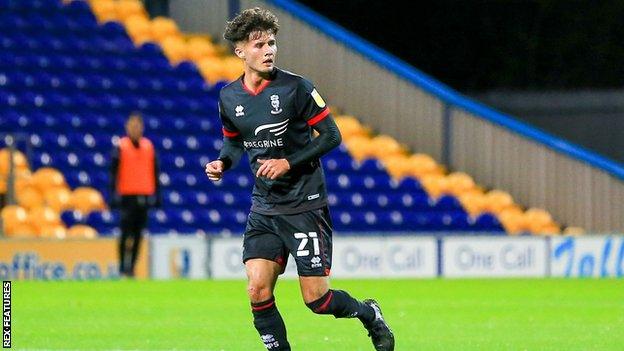 Jamie Soule playing for Lincoln City in the EFL Trophy