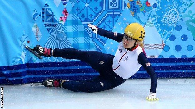 Elise Christie crashes out in Sochi