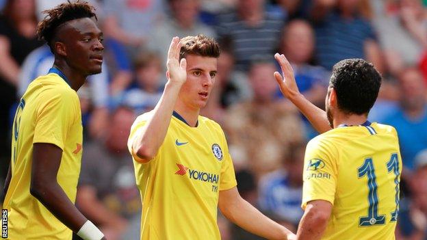 Mason Mount celebrates scoring for Chelsea