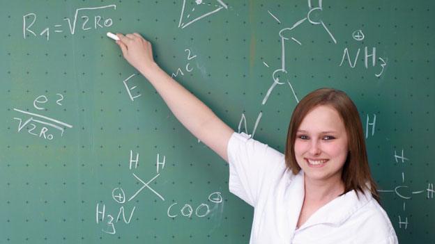 Maths blackboard and pupil