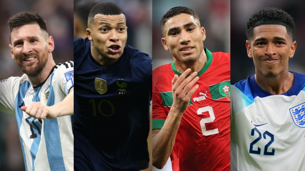 Lionel Messi, Kylian Mbappe, Achraf Hakimi, Jude Bellingham