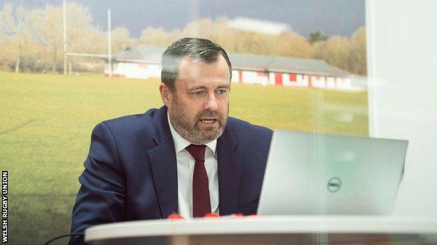 Martyn Phillips at the 202 Welsh Rugby Union annual general meeting