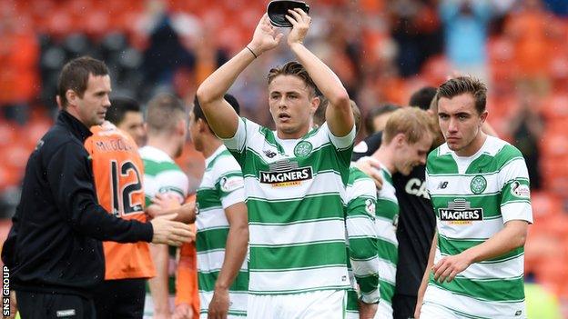 Scott Allan made his Celtic debut at Tannadice