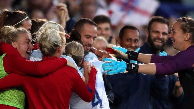 England Women celebrate