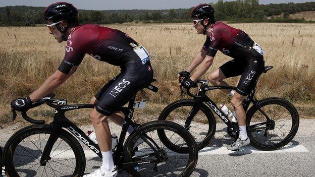 Luke Rowe and Geraint Thomas