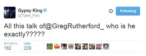 Tyson Fury on Greg Rutherford