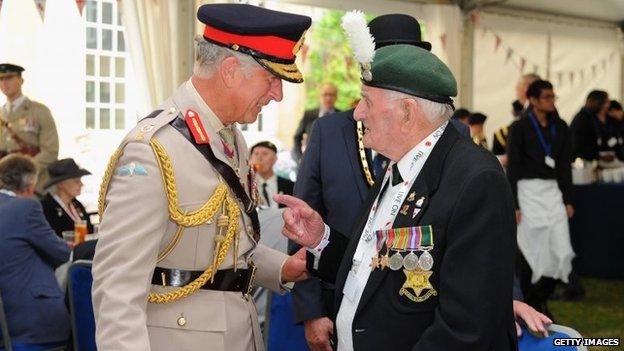 Prince Charles with a VJ veteran