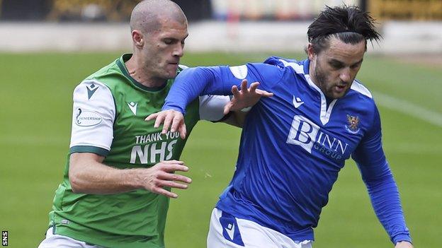 The Hibs midfielder, left, helped keep out St Johnstone at one end and played a key role at the other