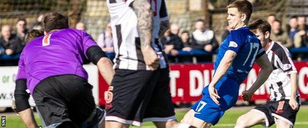 Jamie Redman scores for Montrose against Elgin City