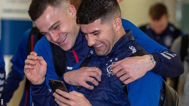 Rangers' George Edmundson and Jordan Jones