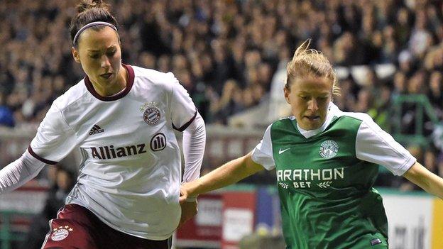 Hibs against Bayern Munich at Easter Road in 2016