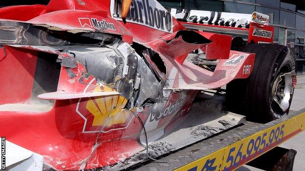 Michael Schumacher's Ferrari at the 2005 Chinese GP