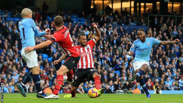 Raheem Sterling scores for Man City