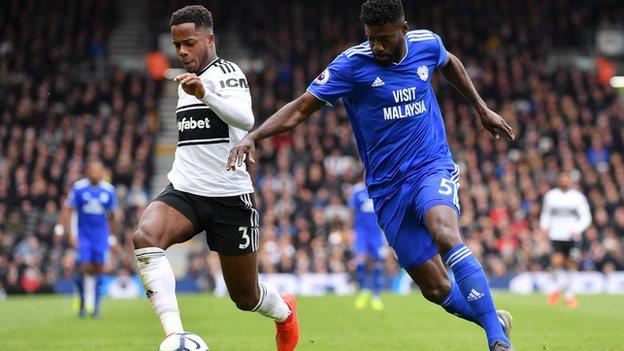 Bruno Manga playing for Cardiff against Fulham