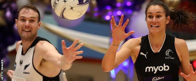 The New Zealand women's team take on the national men's side