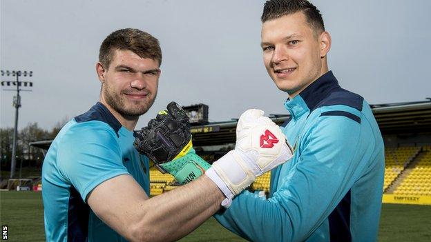 Livingston goalkeepers Max Stryjek and Ivan Konovalov