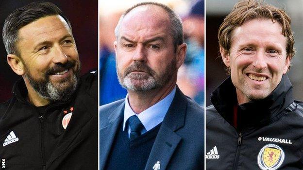 Derek McInnes, Steve Clarke and Scot Gemmill