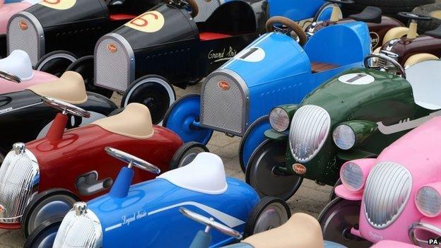 Vintage and replica pedal cars at Dreamland