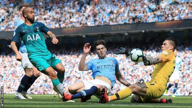 Ederson saves against Spurs