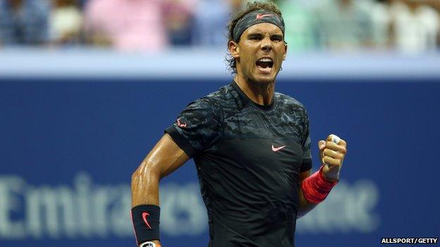 Rafael Nadal celebrating his win
