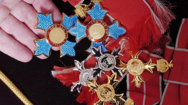 CBE, OBE and MBE medals