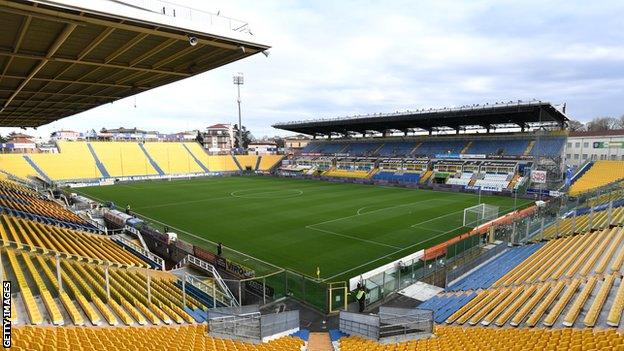 The Ennio Tardini stadium is in the northern Italian city of Parma