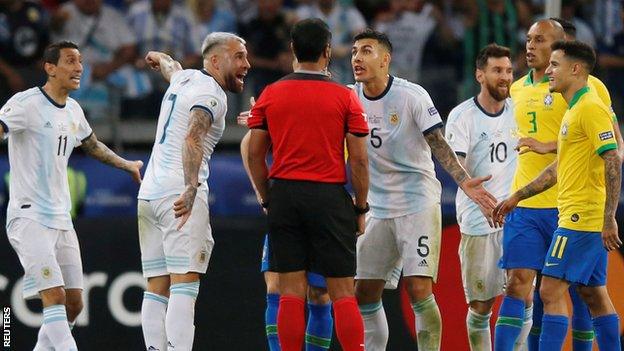 Argentina lose to Brazil at the Copa America