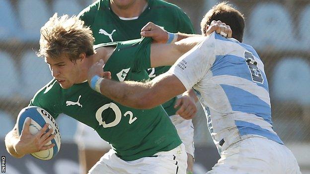 Andrew Trimble during his last Ireland appearance against Argentina in June of last year