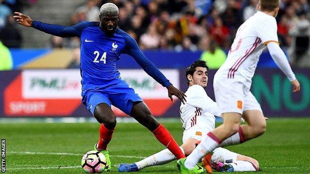 Tiemoue Bakayoko in action for France