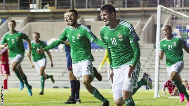 Kyle Lafferty picked up his third booking of the Group F campaign