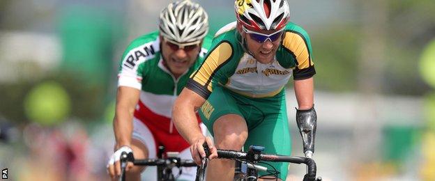 South Africa's Dane Wilson (right) ahead of Iran's Bahman Golbarnezhad